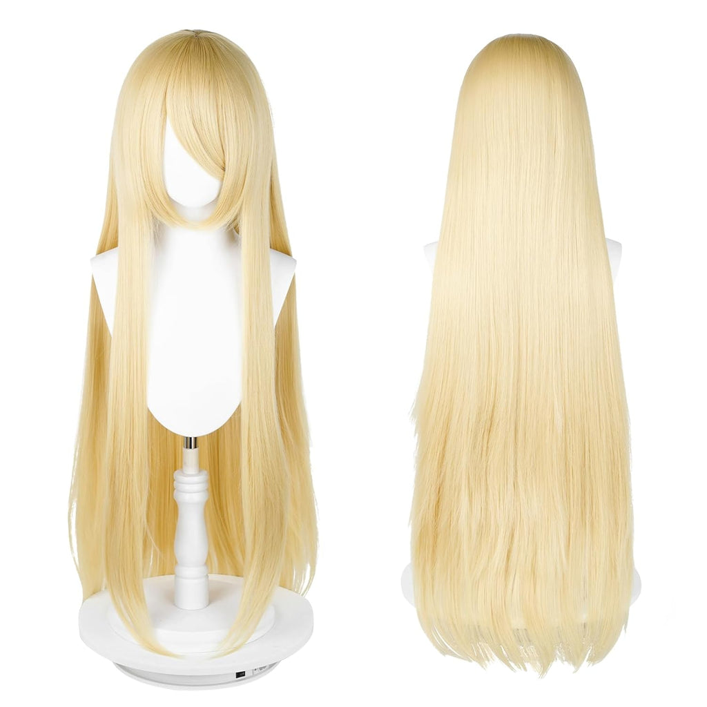 100cm / 40 Inch Long Wig, Universal Anime Costume Cosplay Wig, Perfect for Party, Daily-Use, Festivals, and Halloween, Great for TV, Film, Anime Game Character Cosplay (Blonde)