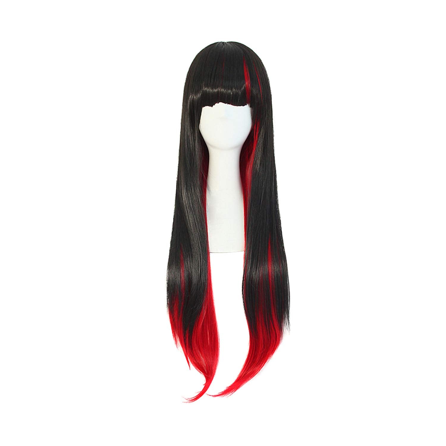 Harajuku Style Mixed Black/Red Long Straight Cosplay Wig