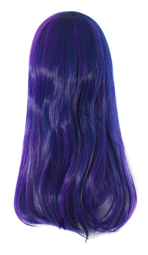 24"/60cm Side Bangs Stylish Long Great Wavy Curly Cosplay Party Wig (Mixed Purple/Pink)