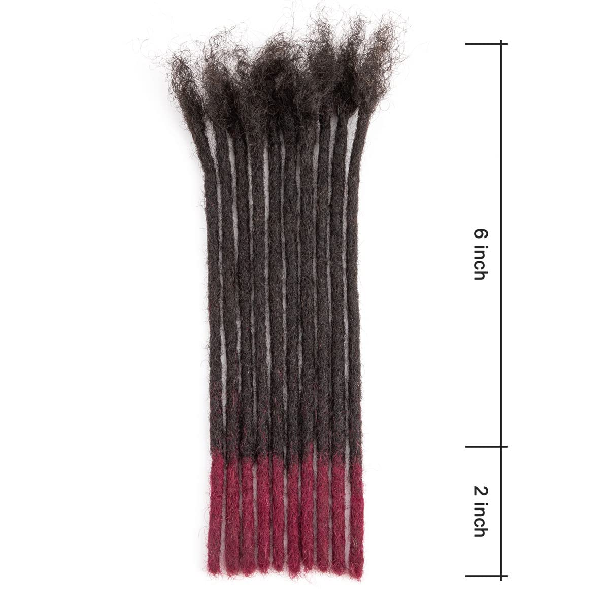 0.6cm Thickness 8 Inch 30 Strands  Color Tips  Color 100% Real Human Hair Dreadlock Extensions for Man/Women Full Head Handmade Permanent loc Extensions Bundles Can Be Dyed Bleached