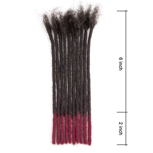 0.6cm Thickness 8 Inch 30 Strands  Color Tips  Color 100% Real Human Hair Dreadlock Extensions for Man/Women Full Head Handmade Permanent loc Extensions Bundles Can Be Dyed Bleached