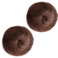 2 PCS Hair Bun Extensions Wig Accessory Updo Hairpieces Curly Wavy Hair Scrunchies Updo Hair Pieces Bun Extension Ponytail Messy for Women Girls - Medium Brown