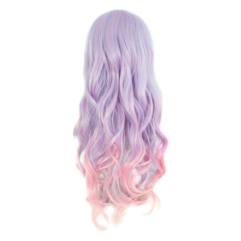 Beautiful Long Wavy Harajuku Style Cosplay Wig (Light Blue/Light Purple/Pink)