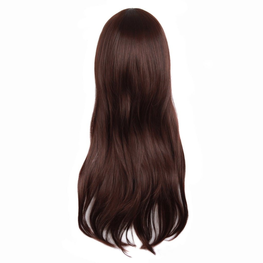 28"/70cm Women Side Bangs Long Curly Hair Cosplay Wig(Dark Brown)