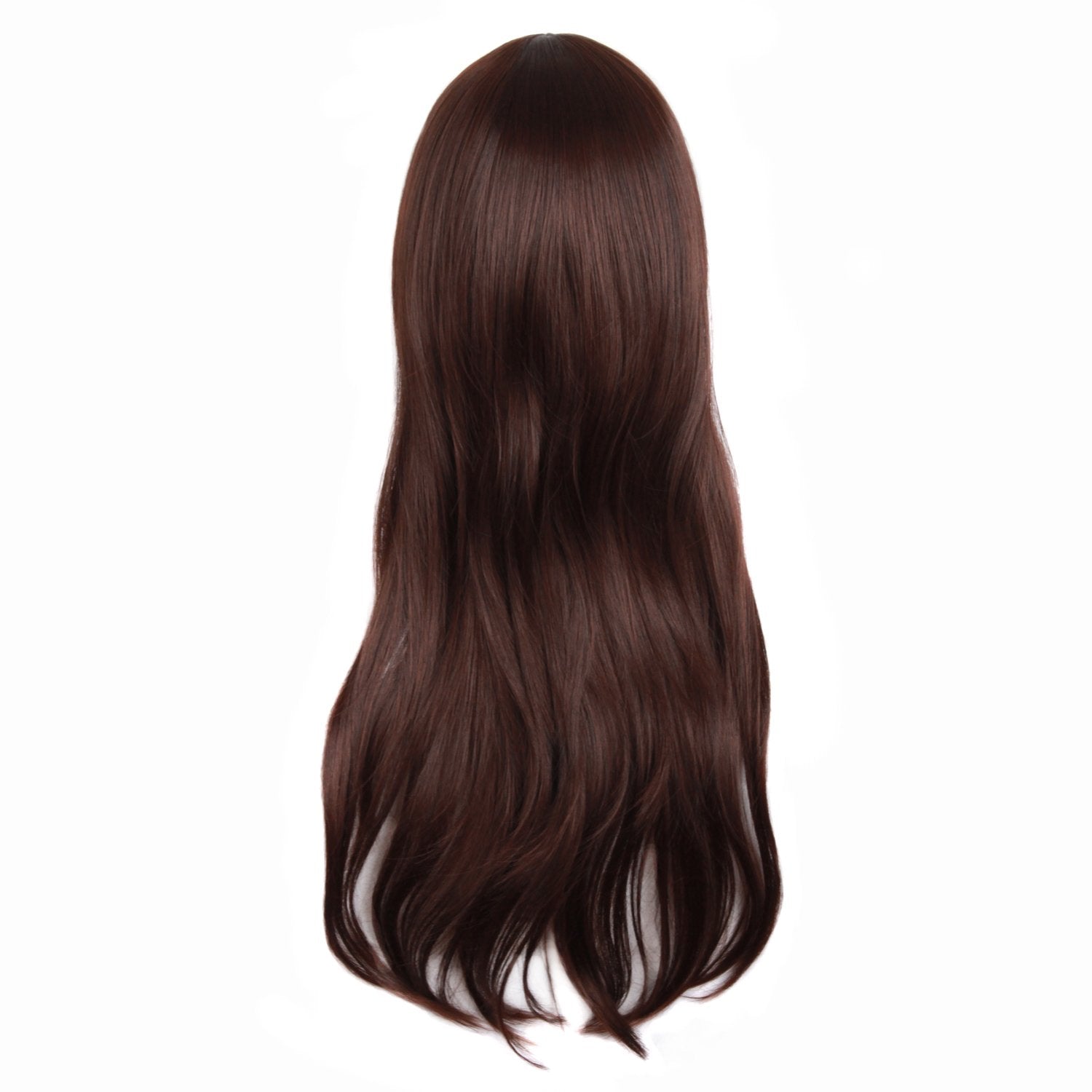 28"/70cm Women Side Bangs Long Curly Hair Cosplay Wig(Dark Brown)