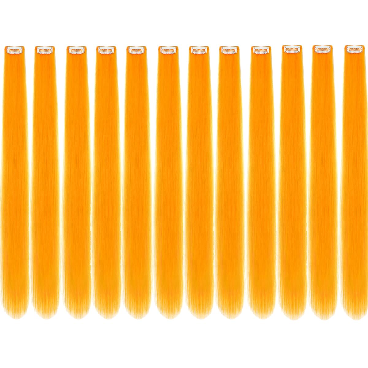 Colored hair extensions 24 Inch Synthetic straight Hair Extensions for Women Girls Kids Gift Single-Colors Party Clip in Synthetic Hairpiece