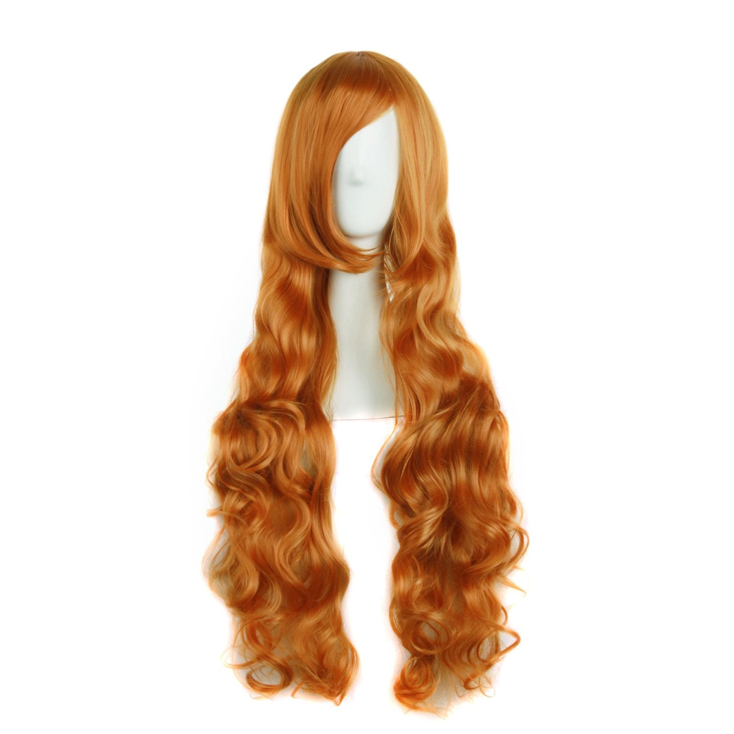32" 80cm Long Hair Spiral Curly Cosplay Costume Wig (Golden Orange)