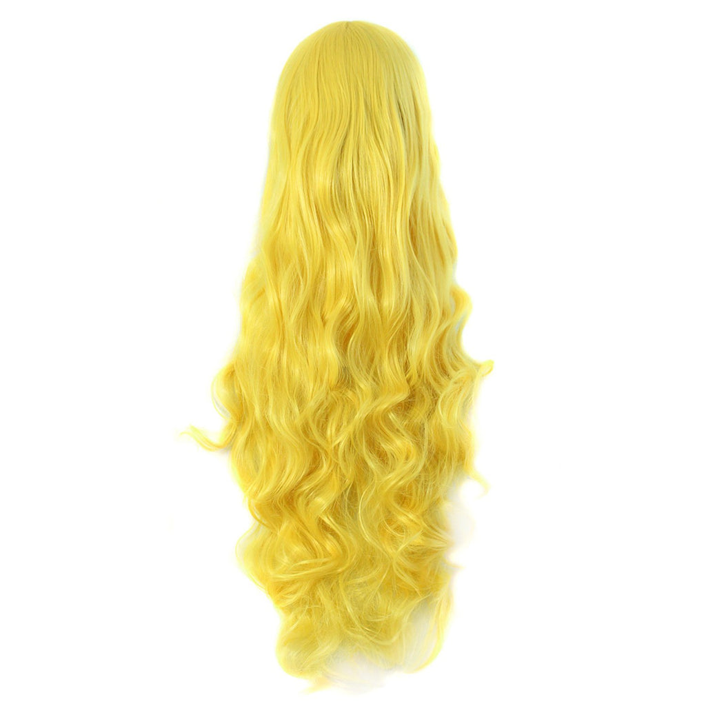 32" 80cm Long Hair Spiral Curly Cosplay Costume Wig (Yellow)