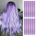 12 Pcs Clip in Hair Extensions, 22 Inch Colored Hair Extensions Party Highlights Long Straight Synthetic Hairpieces for Women Kids Girls (Light Purple)