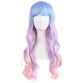 Beautiful Long Wavy Harajuku Style Cosplay Wig (Light Blue/Light Purple/Pink)