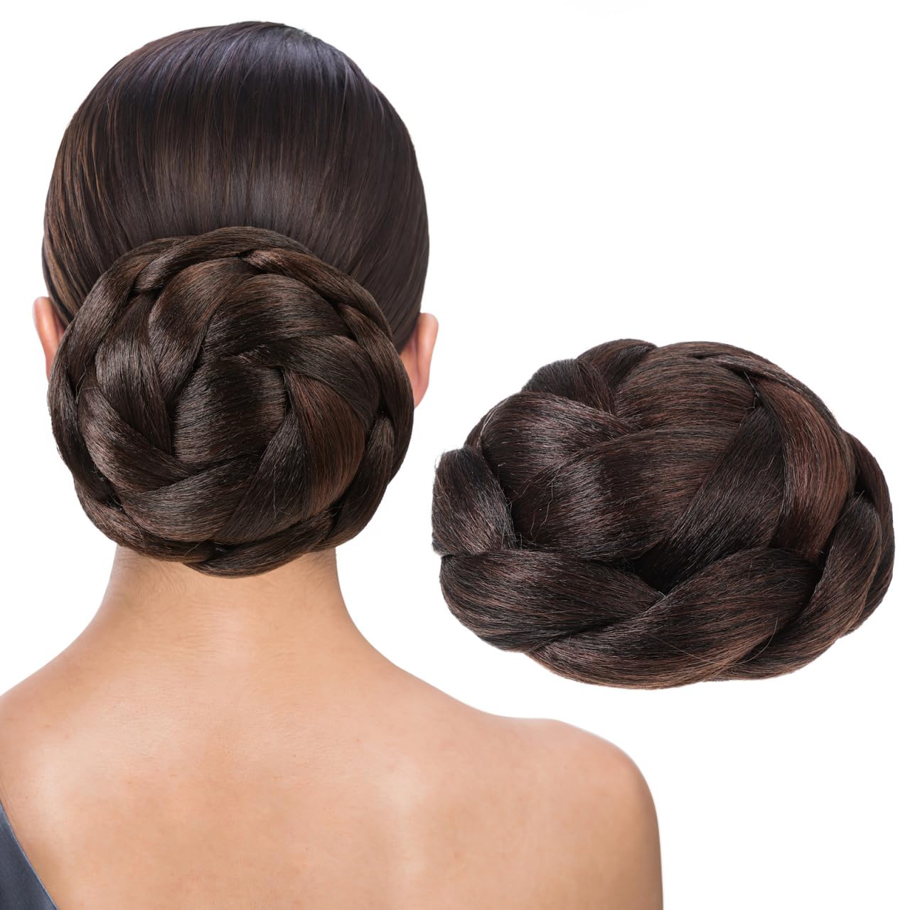 Fake Hair Bun Wig Bun, Hair Chignon Braided Bun Womens piece for Women Girls Party Wedding Dancing Costume Accessory Bun