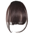 Clip In Bangs for Women 9.8" Natural Clip On Bangs Dark Brown Air Bangs Hair Clip with Temples & Invisible Breathable Net Curlable Cuttable Fake Bangs, Bangs Hair Clip Human Hair