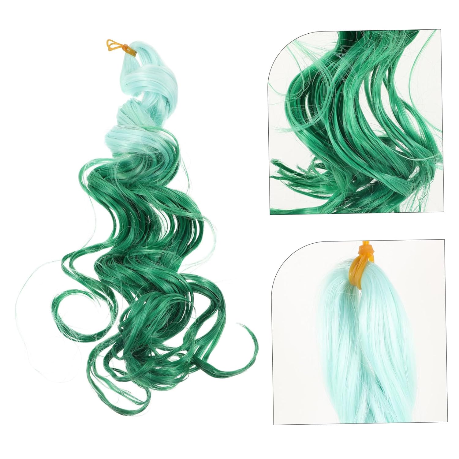 Unique Green Synthetic Hair Extensions Wig Women's Stylish Dreadlock Curly Hair Piece for Events