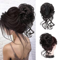 Messy Bun, Fake Hair Bun Hair Pieces for Women, Messy Bun Hair Piece Clip on Bun Extensions, Curly Hairpieces for Women Daily Wedding Use(Darkest Brown Tend to Black)