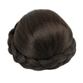 Small Size Braided Chignon Dancer Hair Cover Donut Hairpieces Scrunchies Hair Bun Wig Updo Wedding Party for Women (M5 Chocolate Brown)