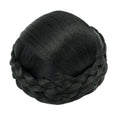 Small Size Hair Bun Wigs Updo Styles Braided Chignon Dancer Hair Covers Donut Hairpiece Scrunchie (Black)