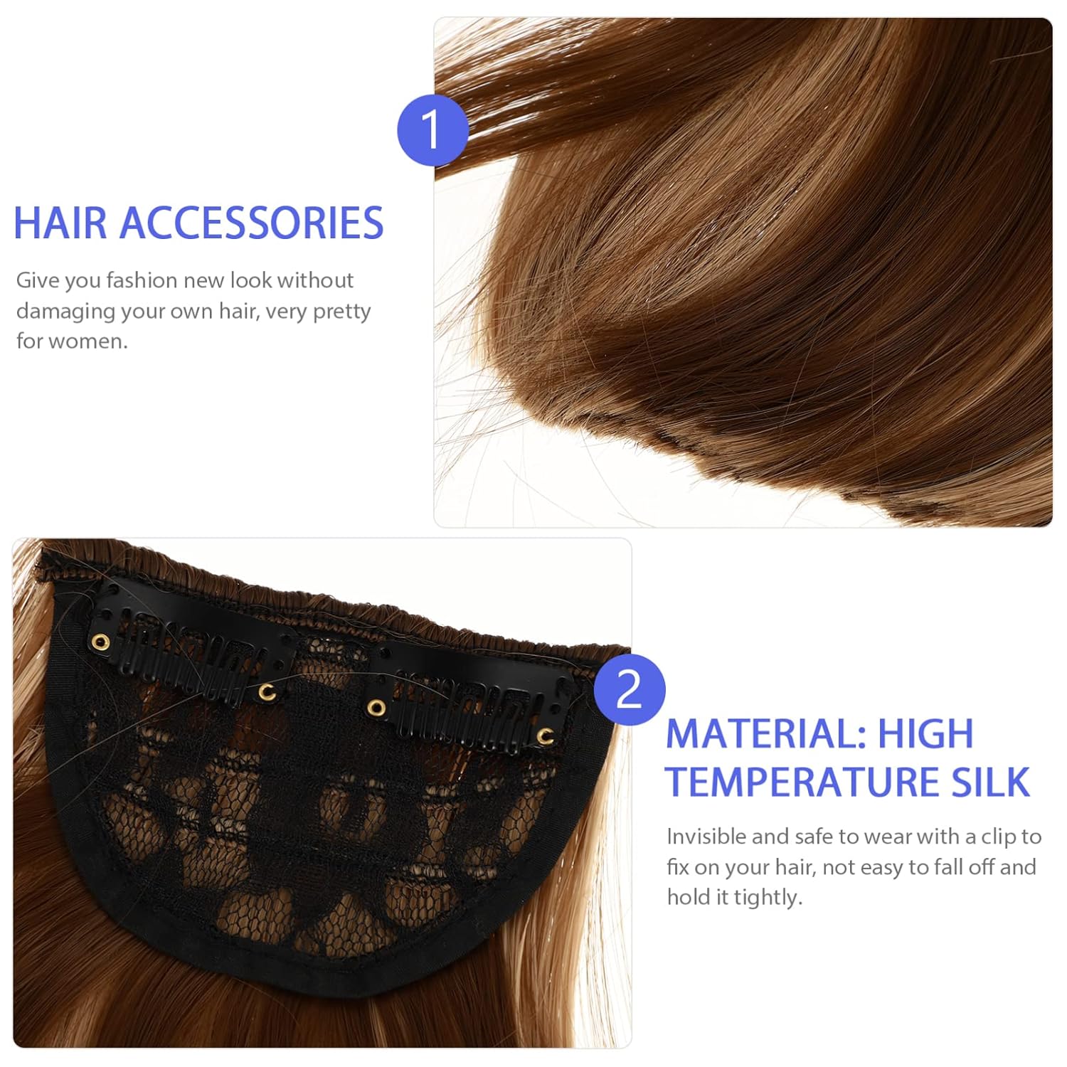 Bangs Hair Clip Clip Hair Bangs Extensions for Women Fake Clip Hair Bangs Piece Easy to Use Hair Accessories for All Hair Types Natural Look